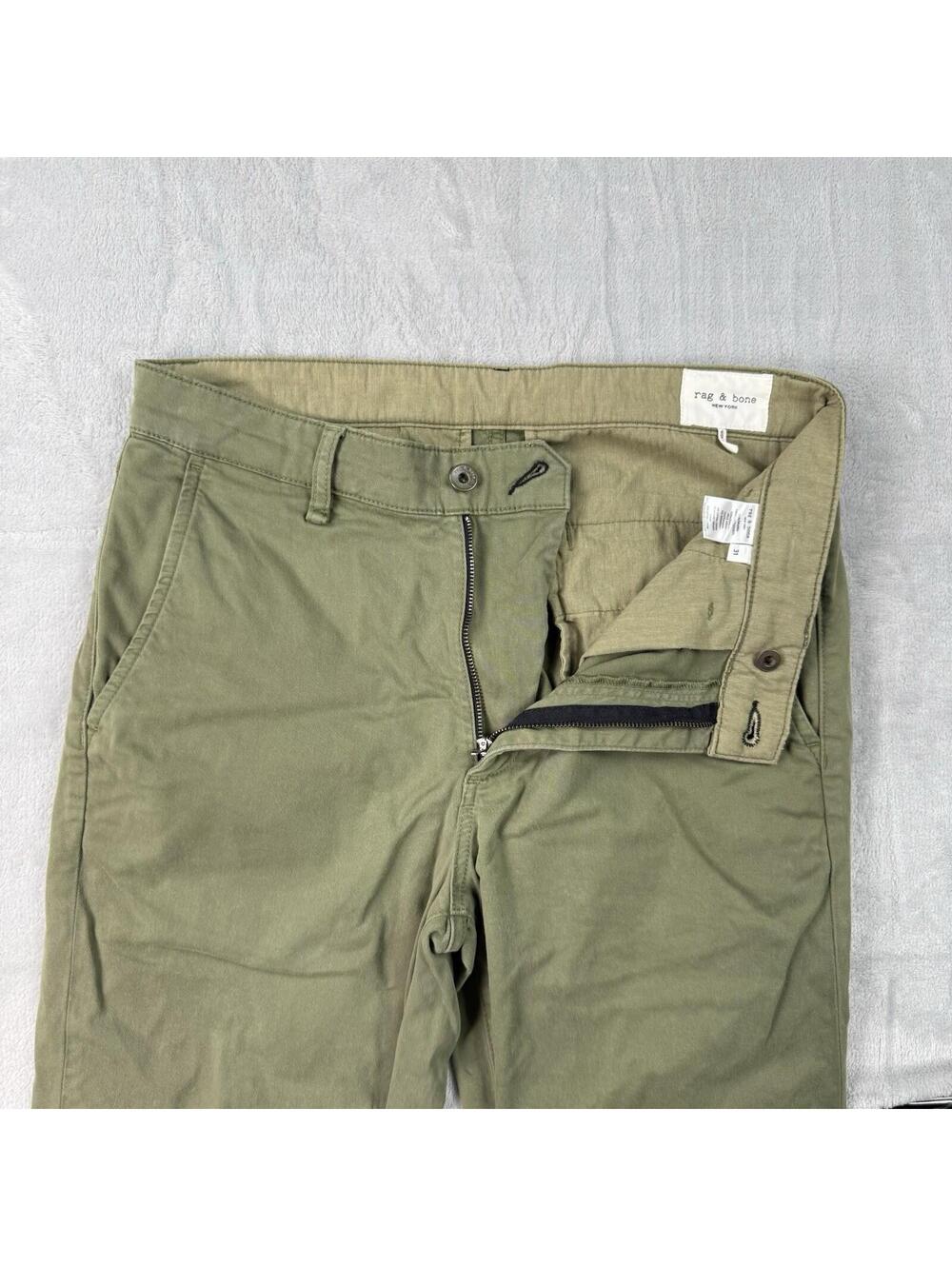 Rag and Bone Pants Men 31x30 Pale Army Green Fit 2 Stretch Twill Chino Preppy - Picture 12 of 12